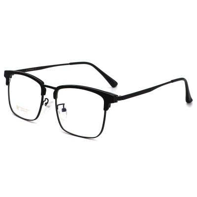 Fashionable texture business style eyewear frame design sense eyebrow frame non-magnetic semi titanium frame for both men and women