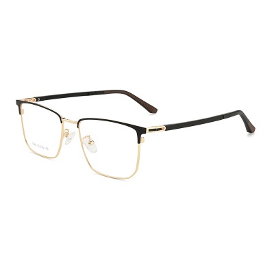 Men's Retro Full Frame Ultra Light Business Plastic Steel Metal Alloy Glasses with Myopia Glasses Frame