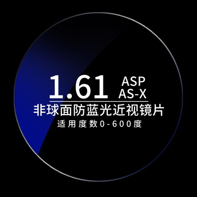 1.56 1.61 1.67 非球面防蓝光近视镜片