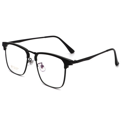 Half Eyebrow Frame Men's Business Style Non Magnetic Half Titanium Retro Black Frame Eyebrow Wire Frame Myopia Glasses Frame