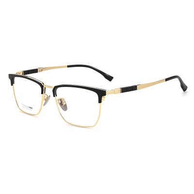 Pure titanium full frame high-end myopia eyeglass frame for men wholesale ultra light business eyebrows retro eyeglass frame