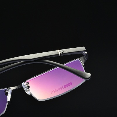 New Myopia Glasses Frame for Men's Business Glasses Half Frame Plastic Steel Ultra Light Large Face Special Glasses Frame